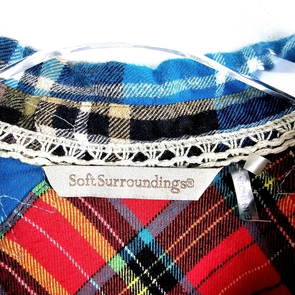 Soft Surroundings #29784 Highland Patchwork Plaid Flannel - Picture 4 of 13